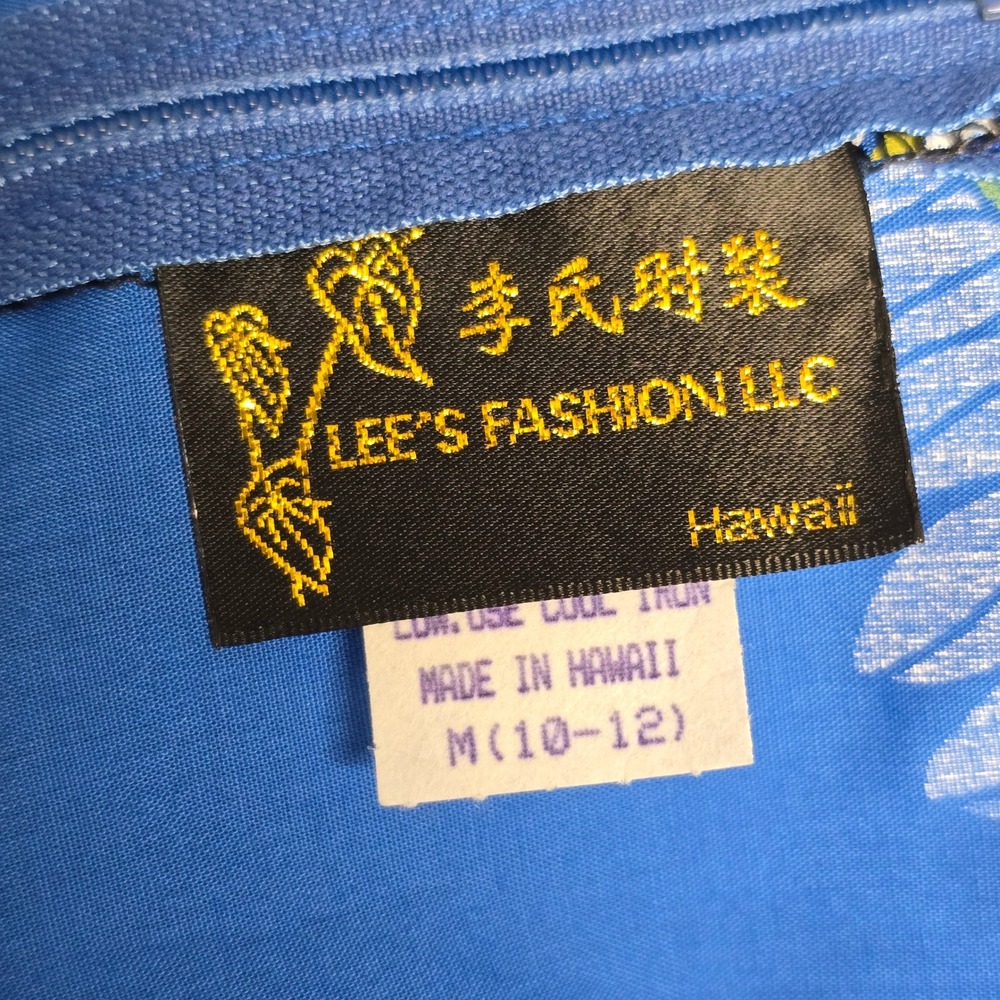 Lee's‎ Fashion Jumpsuit Women M Blue Hawaiian Tropical Floral Lei Pockets Light - Picture 7 of 14